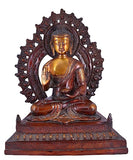 White Whale Brass Buddha Statue Murti for Home Decor Entrance Office Table Living Room Meditation Luck Gift Feng Shui Home Décor