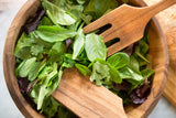 White Whale Wooden Large Farmhouse Salad Utensil Set