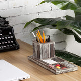 White Whale Wooden Desktop Office Supplies Organizer Tray with Removable Pencil Holder