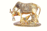 White Whale Metal Kamdhenu Cow, Calf with Bal Gopal Krishna Statue for Good Luck (Gold, Standard)
Showpiece Gifts