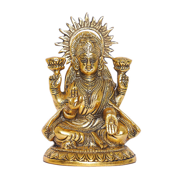 White Whale Laxmi ji Metal Statue for Pooja Room,Maa Laxmi Idol Murti Decorative Your Home,Office & Religious Idol Gift Article,Showpiece Figurines...