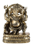 White Whale Lord Ganesh Murti Ganesha Idol Ganpati Bhagwan Brass Statue for Home Decoration Showpiece