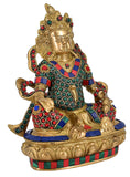 White Whale Brass Kuber Statue Religious Strength God Sculpture Idol Home Decor