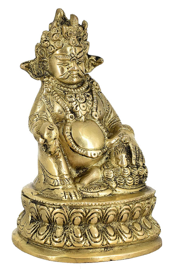 White Whale Brass Kuber Statue Religious Strength God Sculpture Idol Home Decor