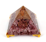 White Whale Orgone Pyramid Energy Generator Reiki Healing Crystal Chakra With Gold Stand Feng Shui Pyramid