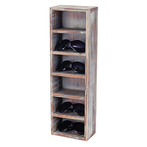 White Whale Wooden Wall Mounted Vertical Storage Sunglasses Display Case Stand