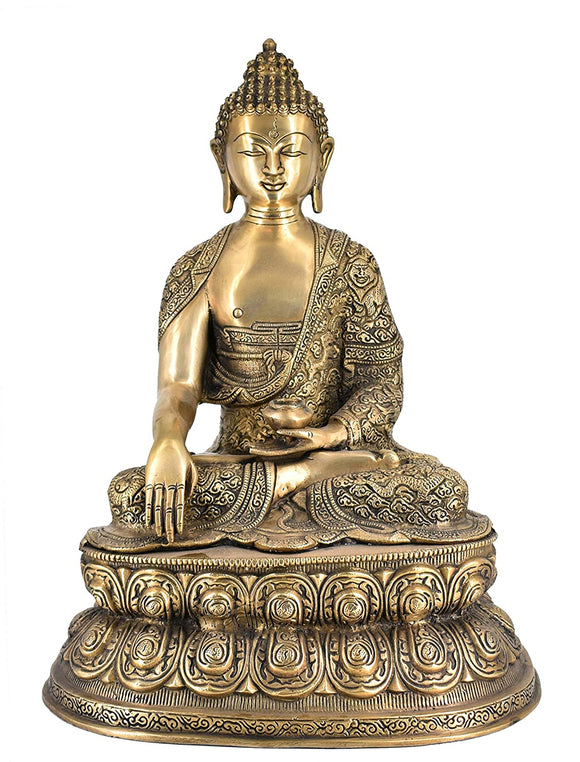 White Whale Brass Buddha Statue Astmangal Buddhism Idol feng Shui Home Decorative Showpiece