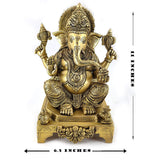 White Whale Lord Ganesha Brass Statue Religious Strength God Sculpture Idol