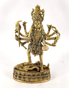 White Whale Maa Kali Brass Statue Religious Goddess Sculpture Idol