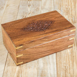Whitewhale Tea Box Indian Rosewood Antique Treasure Storage Chest Box for Condiment Spice&Jewellery/Vintage Rustic Keepsake Trinket Organizer With Compartments/Handmade Decorative Sheesham Wood Caddy Tea Bag