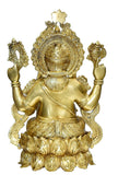 White Whale Brass Decor India Mangalkari Ganesha Statue Home Decor (21 inches)