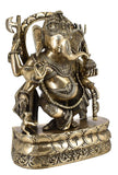 White Whale Lord Ganesh Murti Ganesha Idol Ganpati Bhagwan Brass Statue for Home Decoration Showpiece