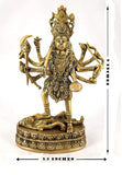 White Whale Maa Kali Brass Statue Religious Goddess Sculpture Idol