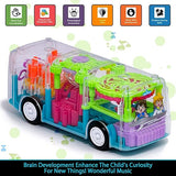White Whale Transparent Gear Bus Musical Toy for Kids with 3D Light & Sound 360 Degree Rotating Battery Operated Toys