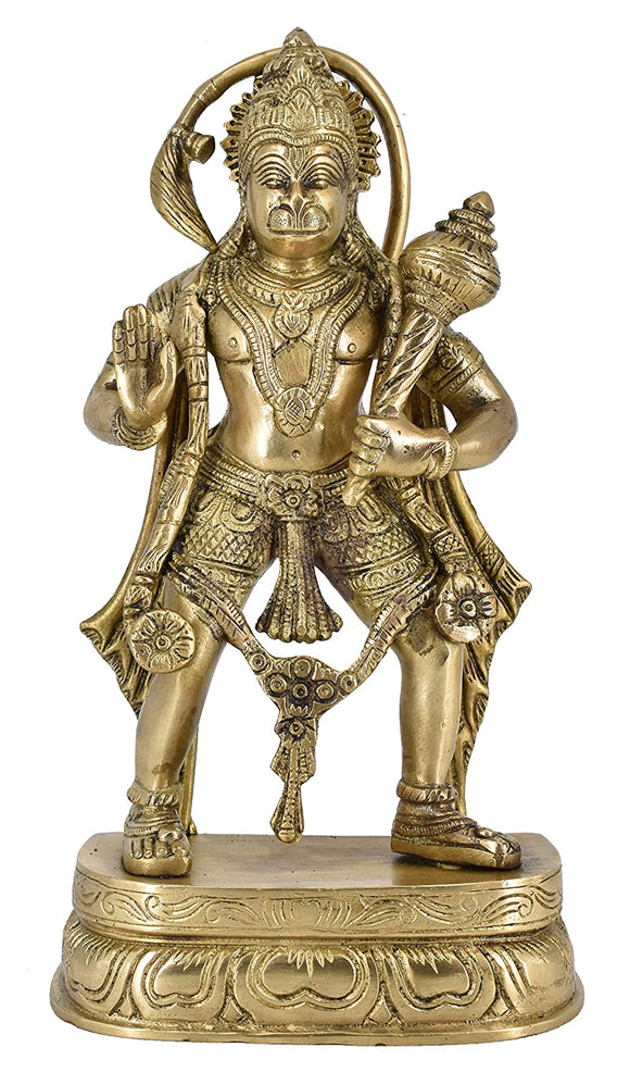 White Whale Lord Hanuman Idol Strength Monkey Figurine Bajrang bali Statue Brass Sculpture Diwali Decor Gifts