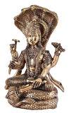 White Whale Hinduism Lord Vishnu Standing Religious Brass Statue for Puja Mandir