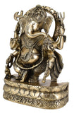 White Whale Lord Ganesh Murti Ganesha Idol Ganpati Bhagwan Brass Statue for Home Decoration Showpiece