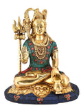 White Whale Brass Lord Shiva Statue Idol Home Decor Figurine