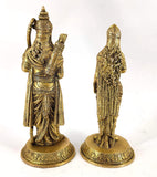 White Whale Lord Ram Sita Brass Statue Religious Strength Sculpture Idol