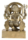 White Whale Lord Ganesh Murti Ganesha Idol Ganpati Bhagwan Brass Statue for Home Decoration Showpiece