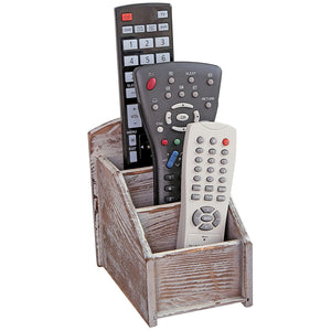 White whale Wooden Remote Control Caddy, 3 Slot Office Supply Storage Rack
