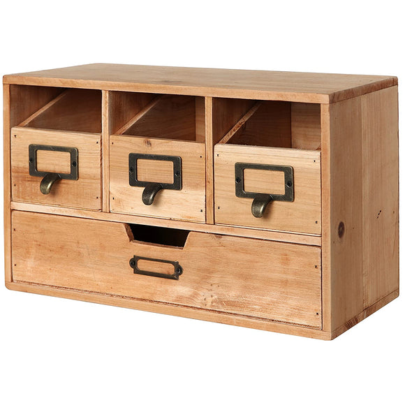 White Whale Wooden Desktop Office Organizer Drawers / Craft Supplies Storage Cabinet