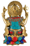 White Whale Brass Lord Ganesha Sitting On Lotus Statue Idol Home Decor Figurine (12 Inches)