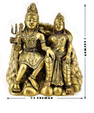 White Whale Shiva Parvati Idol Shiv Parivar Brass Murti Statue Sculpture