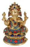 White Whale Lord Ganesh Murti Ganesha Idol Ganpati Bhagwan Brass Statue for Home Decoration Showpiece