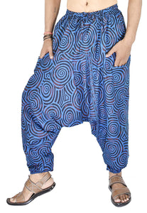 Whitewhale Mens Womens Cotton Printed Harem Pants Pockets Yoga Trousers Hippie