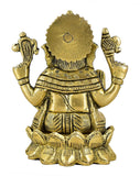 White Whale Lord Ganesha Brass Statue Religious Strength God Sculpture Idol