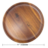 White Whale Wooden Round Serving Charger Plates - 11 inch Set of 4
