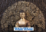 White Whale Brass Dhyana Buddha Meditating Under a Tree of Life - Rustic Copper and Mystique Gold Finish