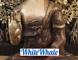 White Whale Brass Dhyana Buddha Meditating Under a Tree of Life - Rustic Copper and Mystique Gold Finish