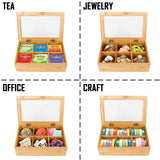 White Whale Eco-Friendly Wooden Rectangular Storage Organizer Chest Box with 6 Compartments (AR2933, Brown, 30 X 20 X 10 cm)