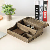 White Whale Wooden Tabletop Watch Case & Dresser Valet Tray