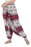 Whitewhale Mens & Women Rayon Elephant Printed  Harem Pants Pockets Yoga Trousers Hippie