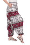Whitewhale Mens & Women Rayon Elephant Printed  Harem Pants Pockets Yoga Trousers Hippie