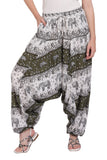 Whitewhale Mens & Women Rayon Elephant Printed  Harem Pants Pockets Yoga Trousers Hippie