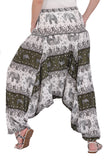 Whitewhale Mens & Women Rayon Elephant Printed  Harem Pants Pockets Yoga Trousers Hippie