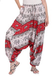Whitewhale Mens & Women Rayon Elephant Printed  Harem Pants Pockets Yoga Trousers Hippie