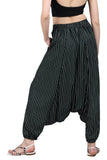 Whitewhale Mens Rayon Stripe Harem Pants Pockets Yoga Trousers Hippie