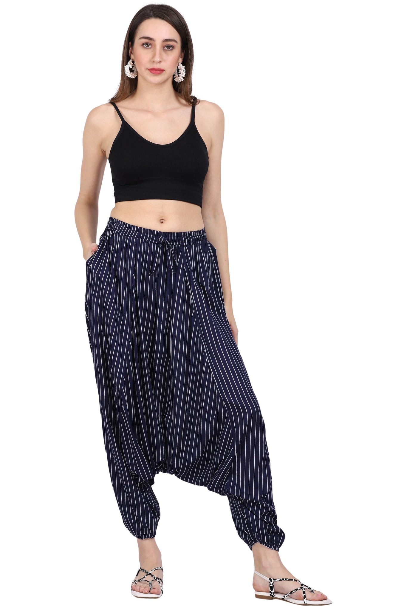 Navy Blue Solid Color Dhoti Harem Pants for Girls  Women  Zubix   Clothing Accessories and Home Furnishing Shop Online