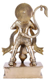 White Whale Lord Hanuman Brass Statue Religious Strength God Sculpture Idol