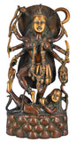 White Whale Maa Kali Brass Statue Religious Goddess Sculpture Idol Home Decor Figurine