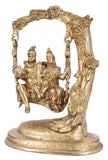 White Whale Shiva Parvati Ganesh Idol Shiv Parivar Brass Murti  jhula Statue Sculpture