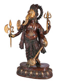 White Whale Brass Lord Ganesha Sitting On Lotus Statue Idol Home Decor Figurine