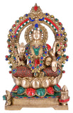 White Whale Brass Lakshmi Idol Hindu Lakshmi Goddess Statue Home Office Showpiece Décor