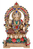 White Whale Brass Lakshmi Idol Hindu Lakshmi Goddess Statue Home Office Showpiece Décor