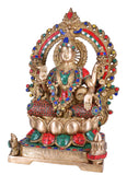 White Whale Brass Lakshmi Idol Hindu Lakshmi Goddess Statue Home Office Showpiece Décor